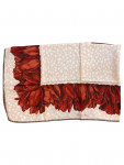 Beige Christian Dior silk scarf with floral pattern