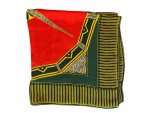 Cartier Red and Green Patterned Silk Scarf