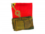 Cartier Red and Green Patterned Silk Scarf