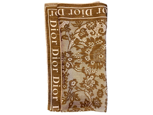 Brown and pink Dior silk scarf with patterns
