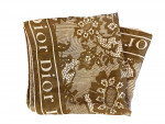 Brown and pink Dior silk scarf with patterns