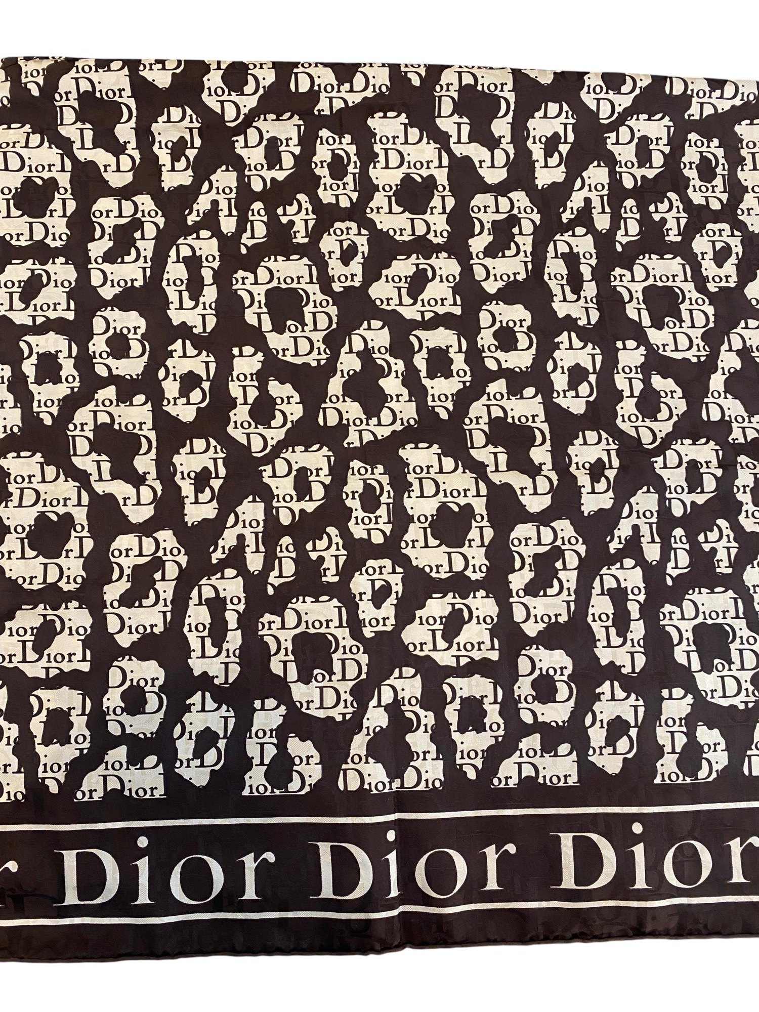 Brown Dior silk scarf with Dior motifs