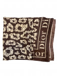 Brown Dior silk scarf with Dior motifs