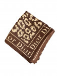 Brown Dior silk scarf with Dior motifs