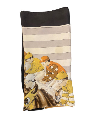 Céline multicoloured silk scarf with horse motifs