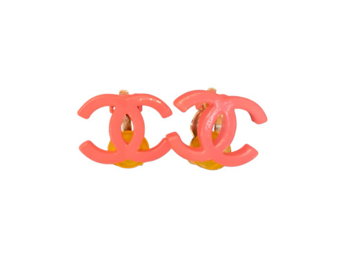 Chanel Double C Pink Earrings