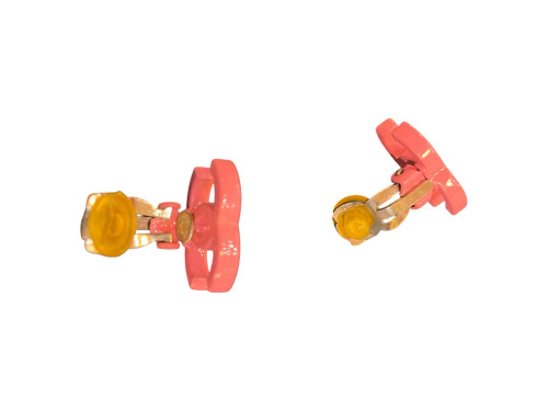 Chanel Double C Pink Earrings