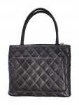 1997 Chanel handbag in black quilted grained leather with double C logo