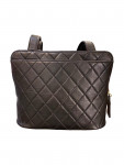 1996 Chanel handbag in quilted black leather