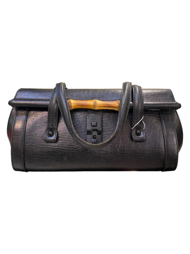 Gucci Bamboo Handbag in Black Leather