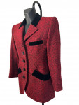 Yves Saint Laurent Red Wool Jacket with black Velvet details