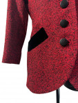 Yves Saint Laurent Red Wool Jacket with black Velvet details