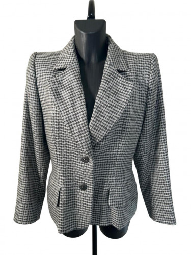 Yves Saint Laurent Grey Pied de Coq Blazer
