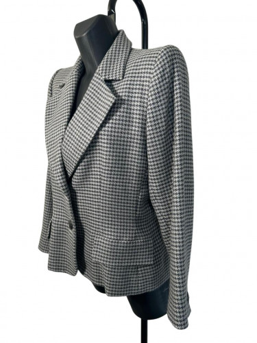 Yves Saint Laurent Grey Pied de Coq Blazer