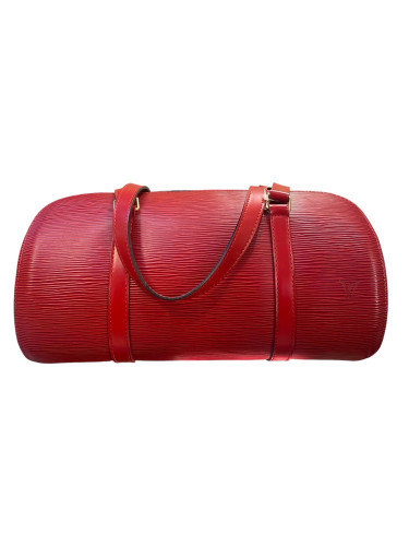 1998 Louis Vuitton Soufflot Handbag in Red Epi Leather