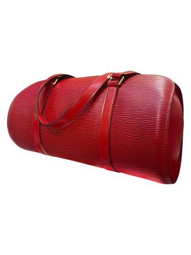 1998 Louis Vuitton Soufflot Handbag in Red Epi Leather