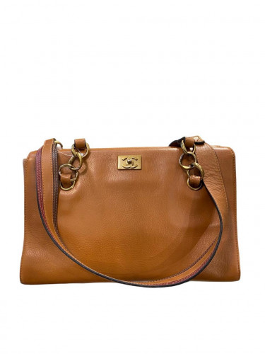 2002 Chanel Handbag Brown Leather