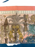 Beige Hermes scarf with patterns