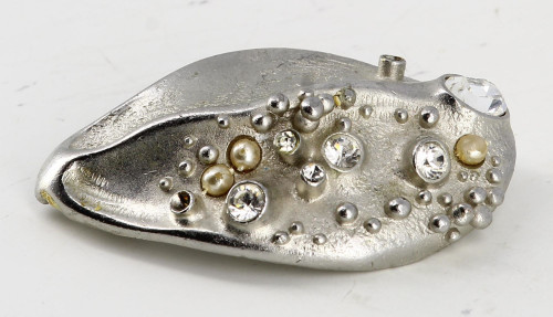 Christian Lacroix brooch Silver Pearls