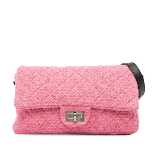 2009 Chanel Pink Tweed Mademoiselle Lock Crossbody