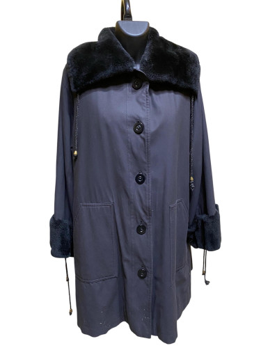Long black fur coat by Yves Saint Laurent