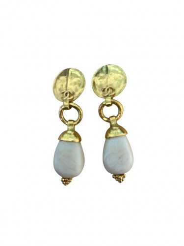 Chanel Earrings White (Collection S, 1998)