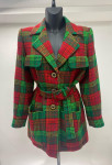 Yves Saint Laurent Tartan Coat with Belt