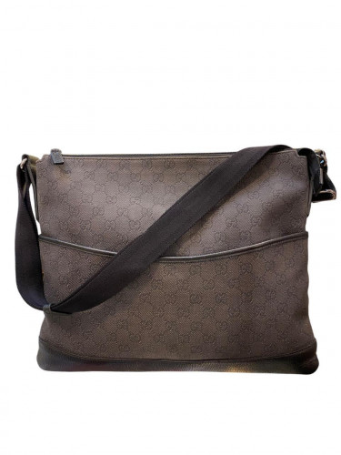 Gucci black Denim Monogram shoulder bag