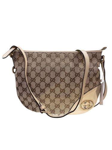 Gucci Monogram Beige Shoulder Bag