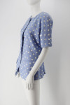 1990 Christian Dior Blue Linen Polka Jacket