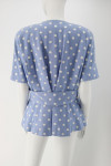 1990 Christian Dior Blue Linen Polka Jacket
