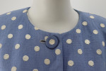 1990 Christian Dior Blue Linen Polka Jacket