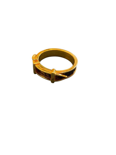 Hermes Golden and Brown Scarf Ring