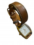 Hermes watch with brown leather straps