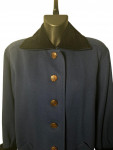 Yves Saint Laurent Blue Coat with Black velvet collar