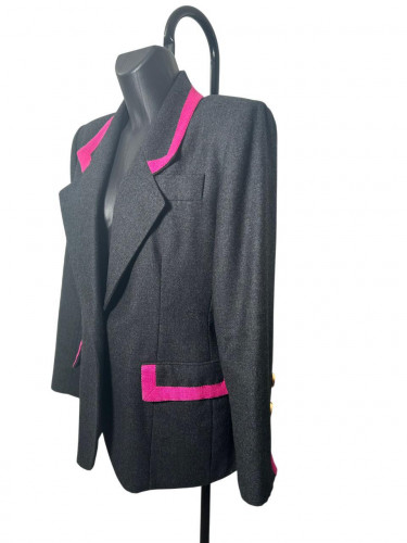 Givenchy Grey Wool Blazer with Pink details