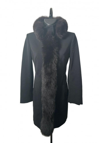 Prada Black Coat with Fur