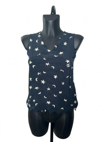 Chanel Blue Top with Moon and Stars