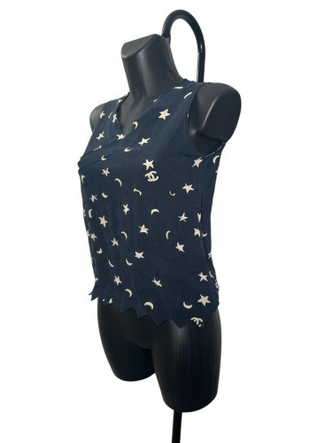 Chanel Blue Top with Moon and Stars