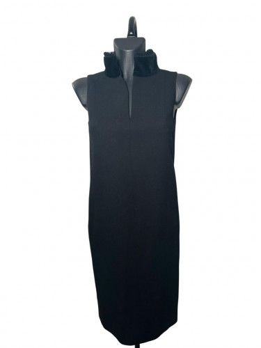 Chanel Black Sleeveless Dress with Velvet Collar detail (FW 2007)