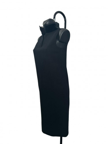 Chanel Black Sleeveless Dress with Velvet Collar detail (FW 2007)
