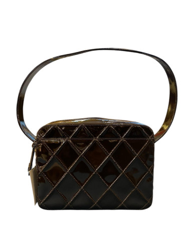 1999 Chanel quilted brown camera handbag