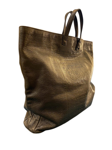 Large Bulgari brown leather handbag