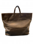 Large Bulgari brown leather handbag