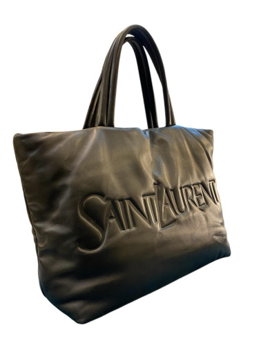 Large Saint Laurent handbag in black leather