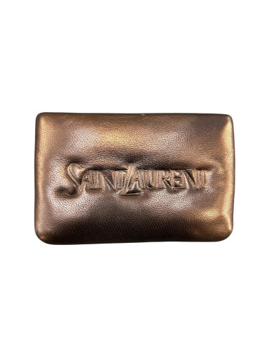 Saint Laurent black leather wallet with logo