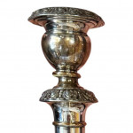 Pair of well worn Old Sheffield plate candle sticks