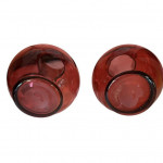 Pair of Victorian cranberry glass jugs