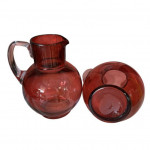Pair of Victorian cranberry glass jugs