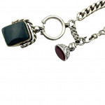 Victorian silver curb link Albert watch chain